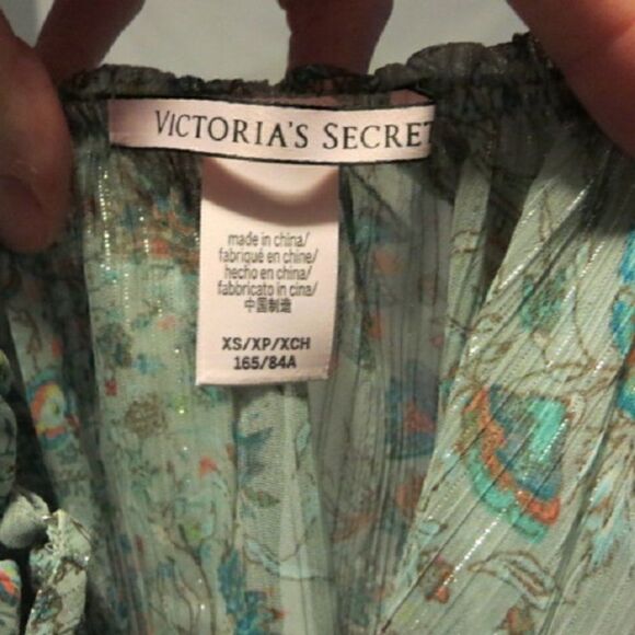 VS Victoria's Secret Light Green Floral Tank Top Flowy Sheer Blouse XS - Picture 5 of 7